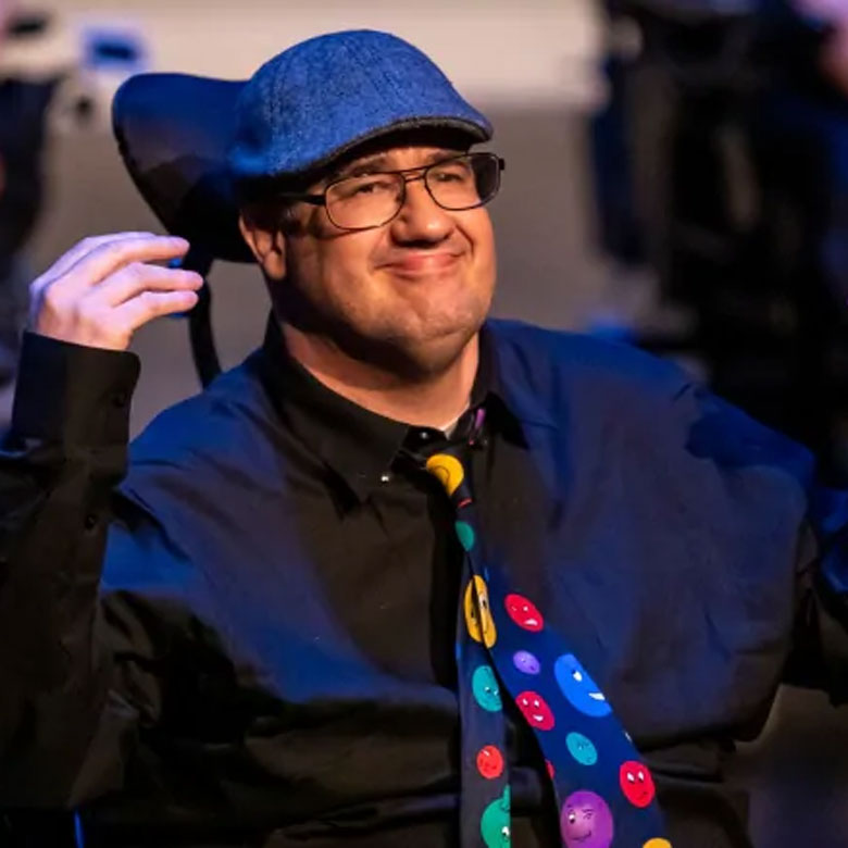 Actor from disability theatre project.