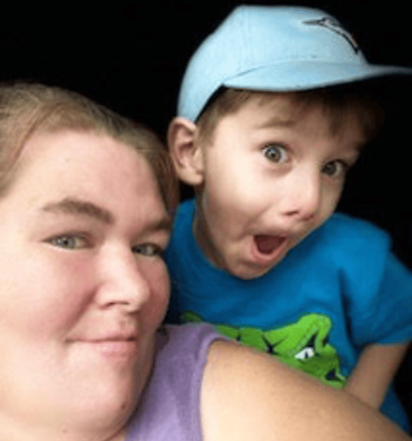 Trisha Lins with her young son